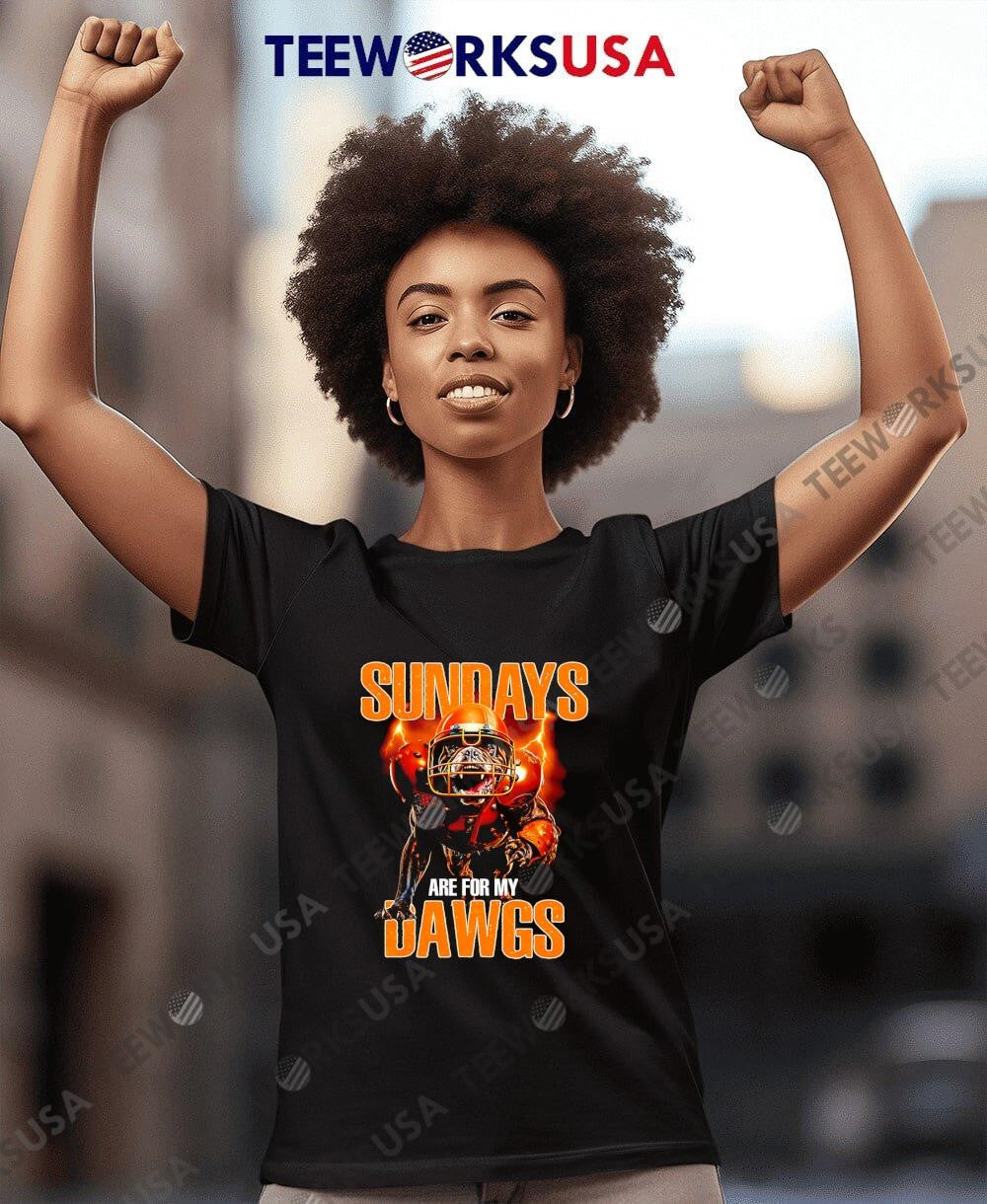 Sundays Are For My Dawgs, Dog Head Cleveland Sports - Adult & Kids T-Shirts, Sweatshirts & Hoodies apparel design preview 7