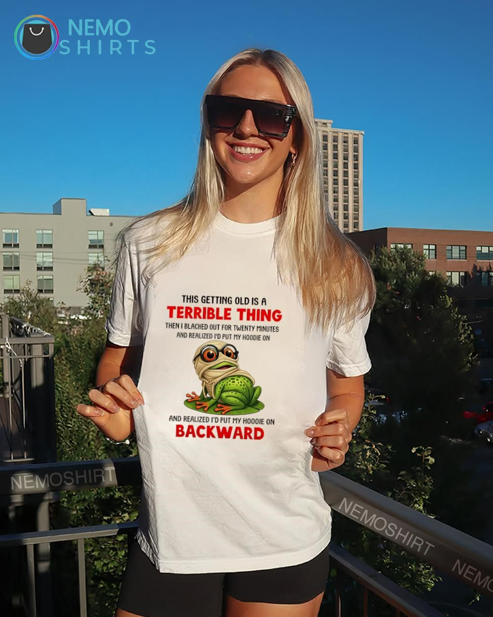 This Getting Old Is a Terrible Thing Frog Wearing - Adult & Kids T-Shirts, Sweatshirts & Hoodies apparel design preview 4