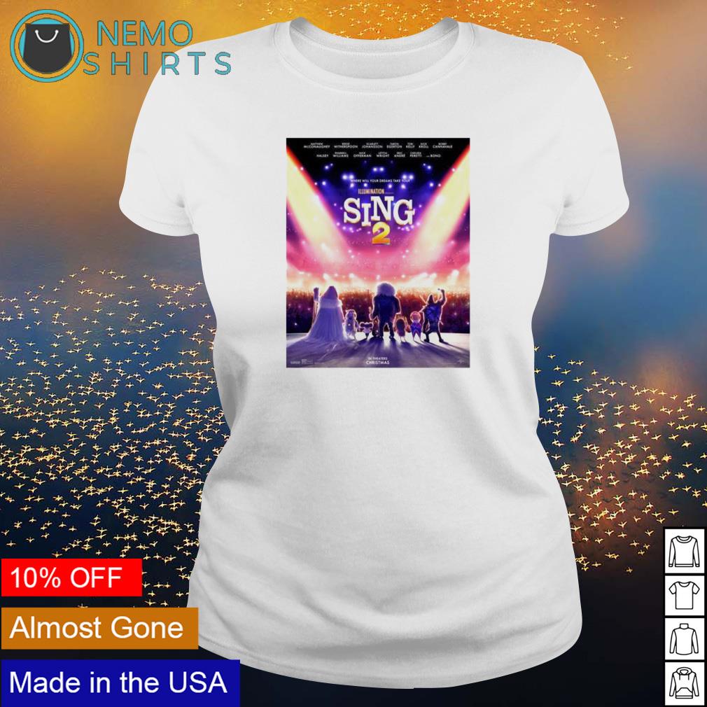 Sing 2 cartoon movie poster - Adult & Kids T-Shirts, Sweatshirts & Hoodies apparel design preview 3