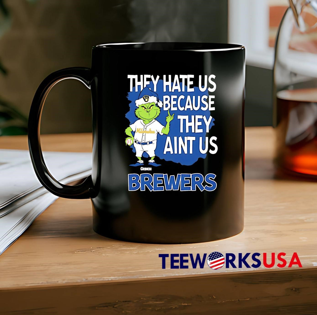 Milwaukee Brewers Grinch Christmas They Hate Us Ain't - Adult & Kids T-Shirts, Sweatshirts & Hoodies apparel design preview 2