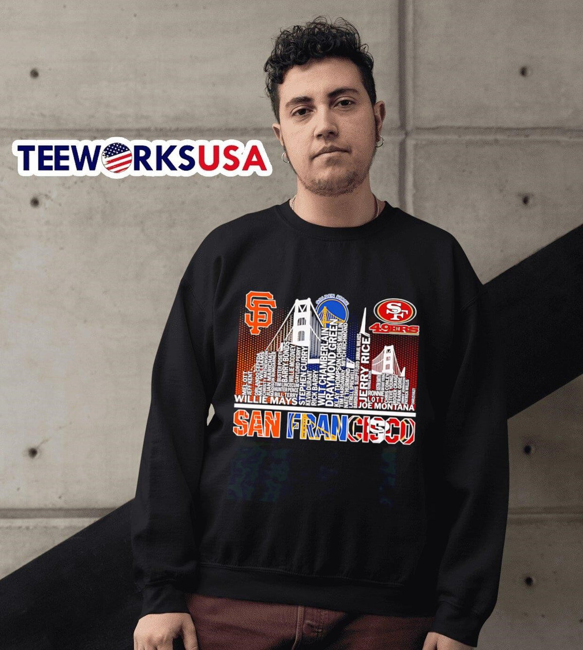 Skyline San Francisco sports team players name - Adult & Kids T-Shirts, Sweatshirts & Hoodies apparel design preview 6
