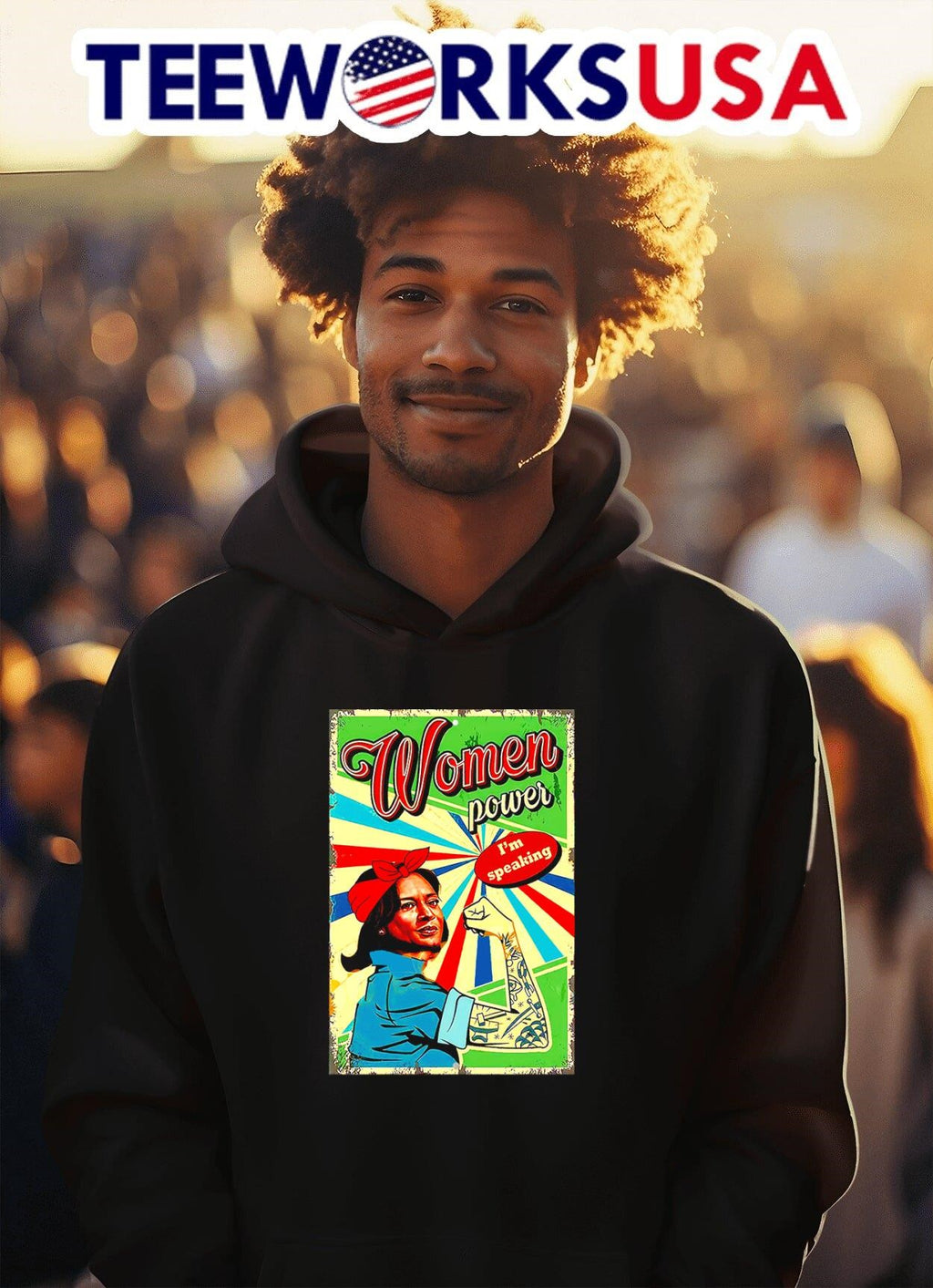 Kamala Harris women power I'm speaking - Adult & Kids T-Shirts, Sweatshirts & Hoodies apparel design preview 2