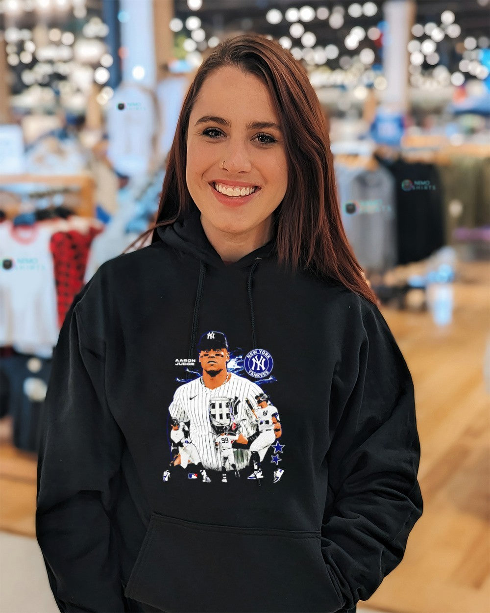 Aaron Judge New York Yankees player collage vintage - Adult & Kids T-Shirts, Sweatshirts & Hoodies apparel design preview 5