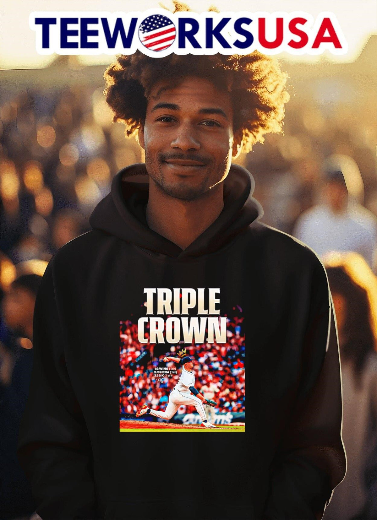 Triple crown Detroit Tigers baseball poster - Adult & Kids T-Shirts, Sweatshirts & Hoodies apparel design preview 2