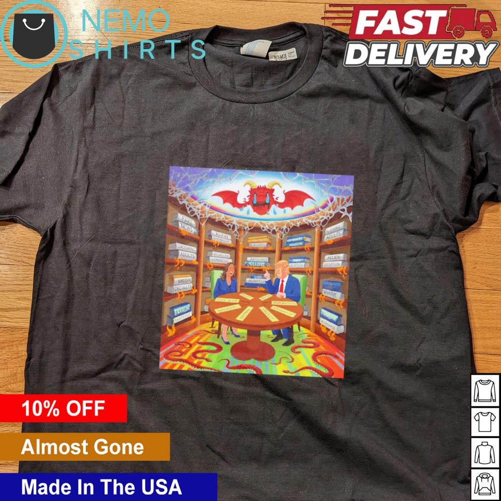 Trump 2024 time for truth vs Harris cartoon - Adult & Kids T-Shirts, Sweatshirts & Hoodies apparel design preview 4