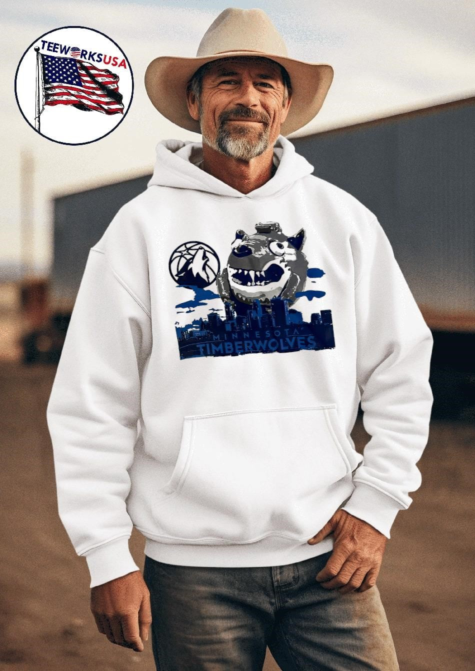 Minnesota Timberwolves Target center city skyline - Adult & Kids T-Shirts, Sweatshirts & Hoodies apparel design preview 2