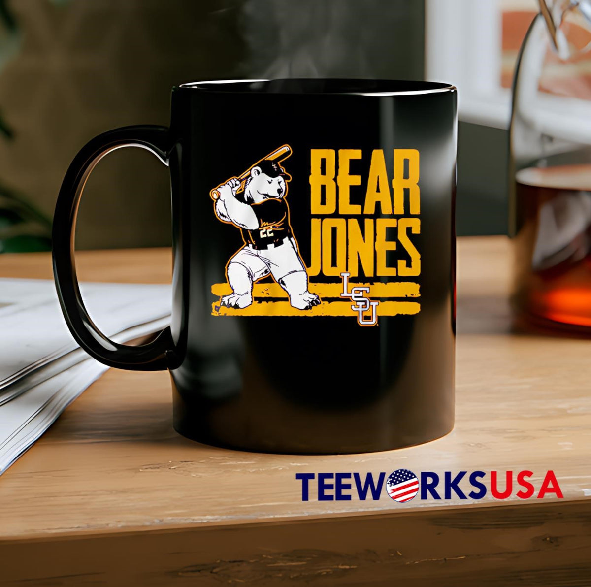 LSU Baseball Jared Jones Bear - Adult & Kids T-Shirts, Sweatshirts & Hoodies apparel design preview 2