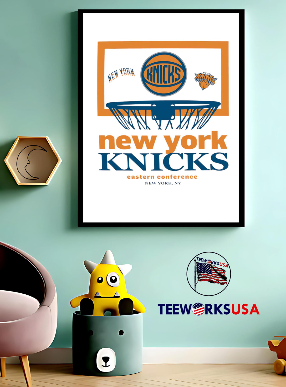 New York Knicks 47 City Edition Backboard Franklin - Adult & Kids T-Shirts, Sweatshirts & Hoodies apparel design preview 3