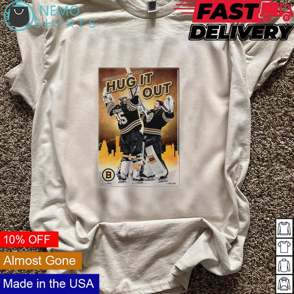 Boston Bruins centennial goalies hug it out Ullmark - Adult & Kids T-Shirts, Sweatshirts & Hoodies product image 5