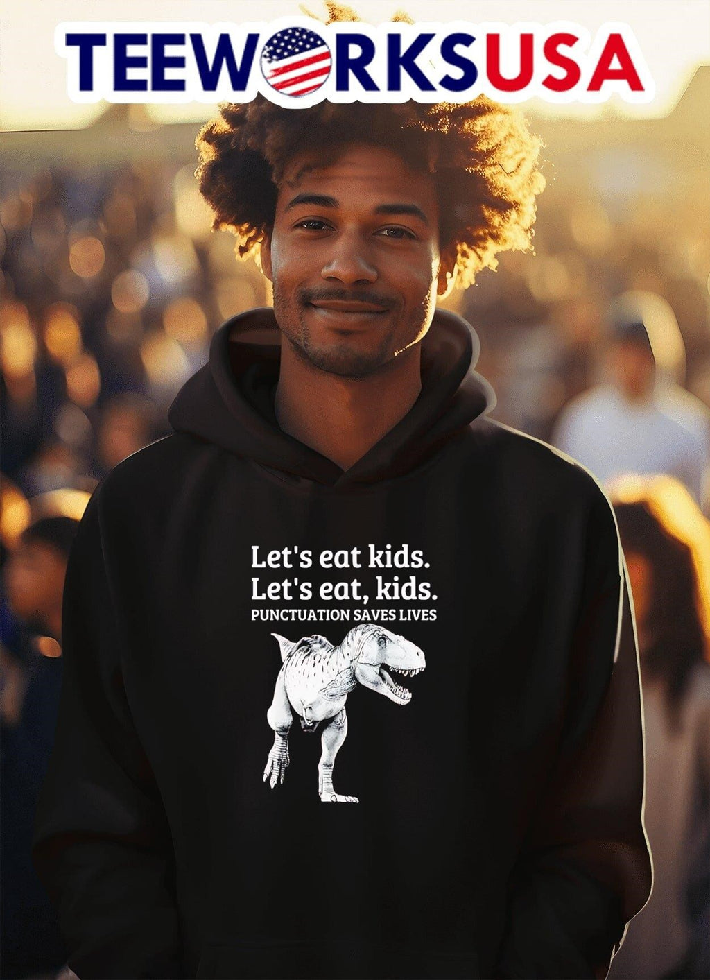 Let's eat kids punctuation saves lives - Adult & Kids T-Shirts, Sweatshirts & Hoodies apparel design preview 2