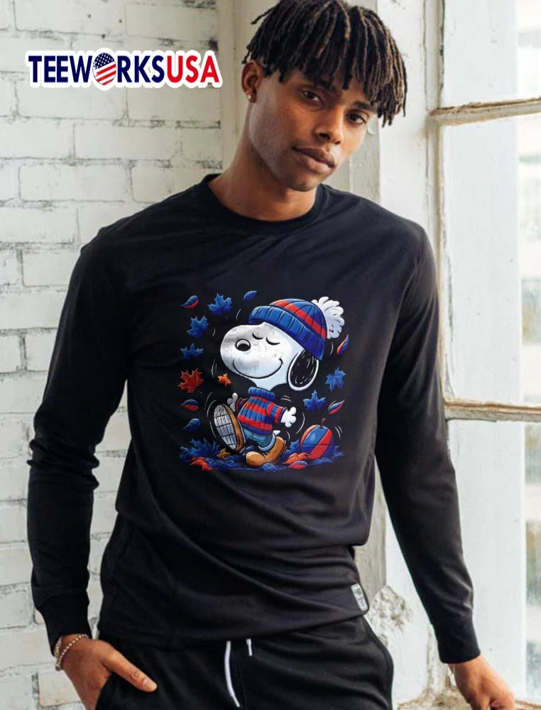 Snoopy Wearing Beanie Sweater Dancing In Falling - Adult & Kids T-Shirts, Sweatshirts & Hoodies apparel design preview 5