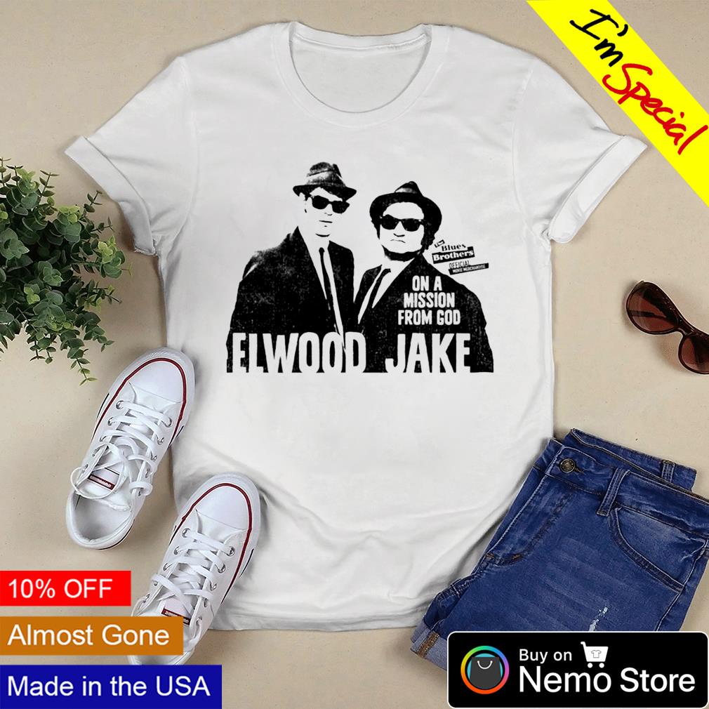 Blues Brothers Elwood Jake on a mission from God - Adult & Kids T-Shirts, Sweatshirts & Hoodies apparel design preview 3