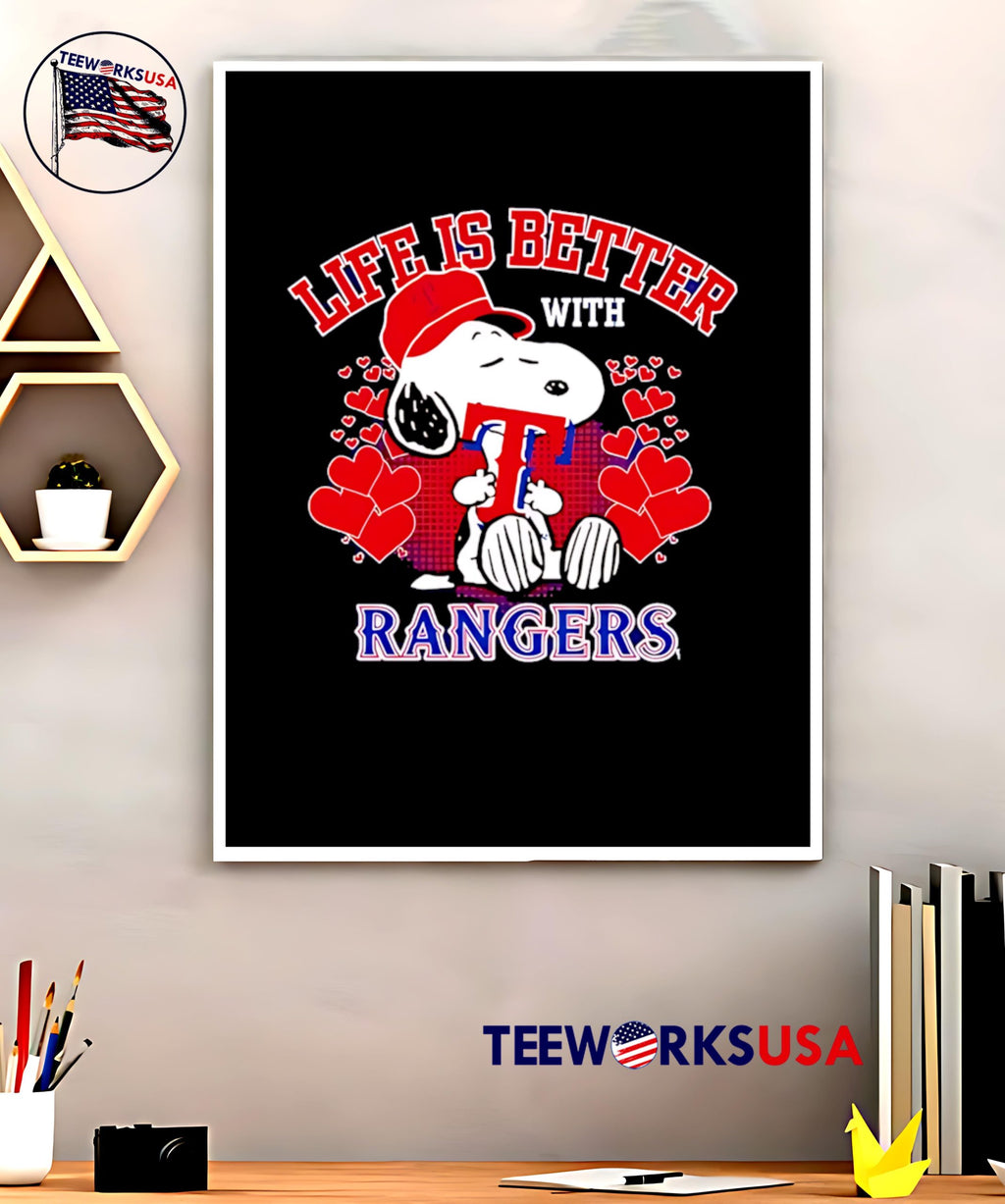 Snoopy Life is better with Rangers - Adult & Kids T-Shirts, Sweatshirts & Hoodies apparel design preview 5