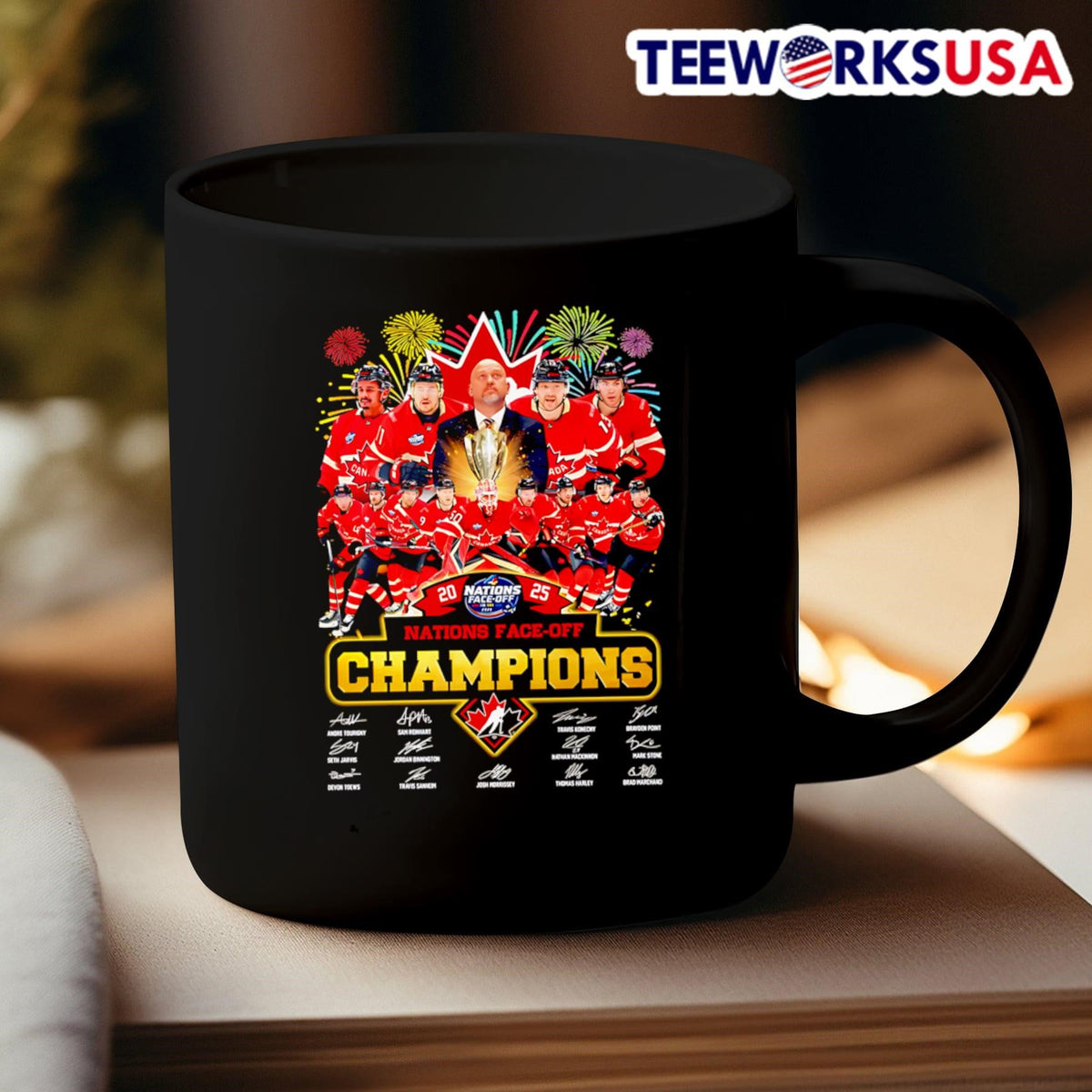 2025 Nations Face-off Champions Canada Hockey - Adult & Kids T-Shirts, Sweatshirts & Hoodies apparel design preview 3