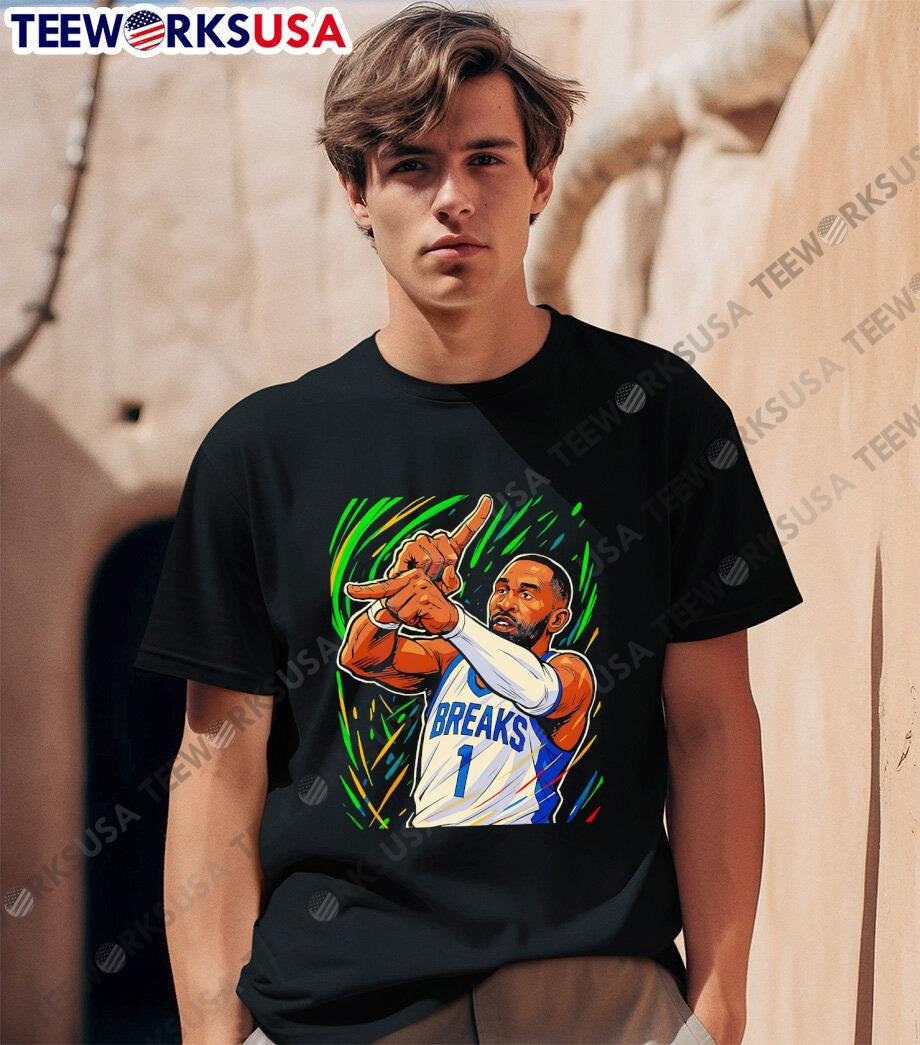 Breaks Number 1 Basketball Player Green Background - Adult & Kids T-Shirts, Sweatshirts & Hoodies apparel design preview 1