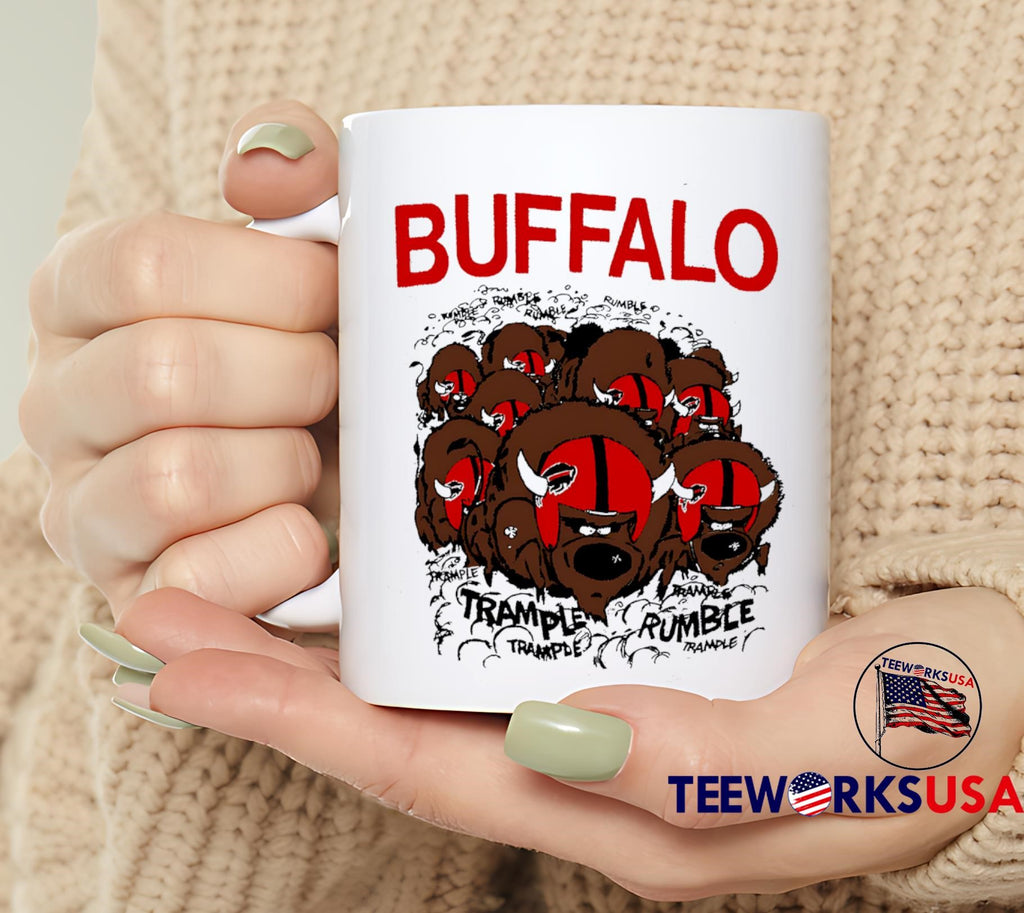 Buffalo Football trample rumble design cartoon - Adult & Kids T-Shirts, Sweatshirts & Hoodies apparel design preview 6