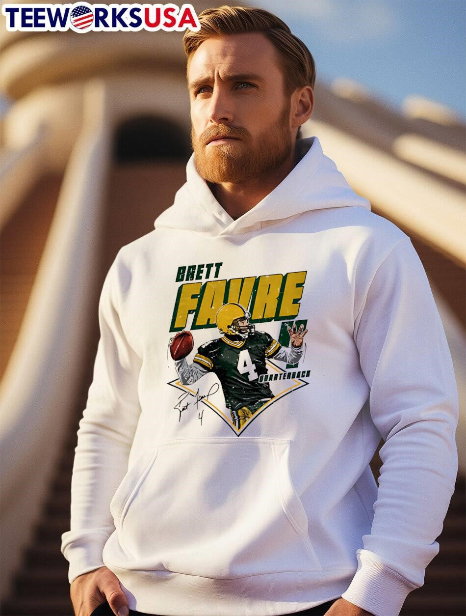 Brett Favre 4 Green Bay Packers Diamond Quarterback - Adult & Kids T-Shirts, Sweatshirts & Hoodies apparel design preview 2