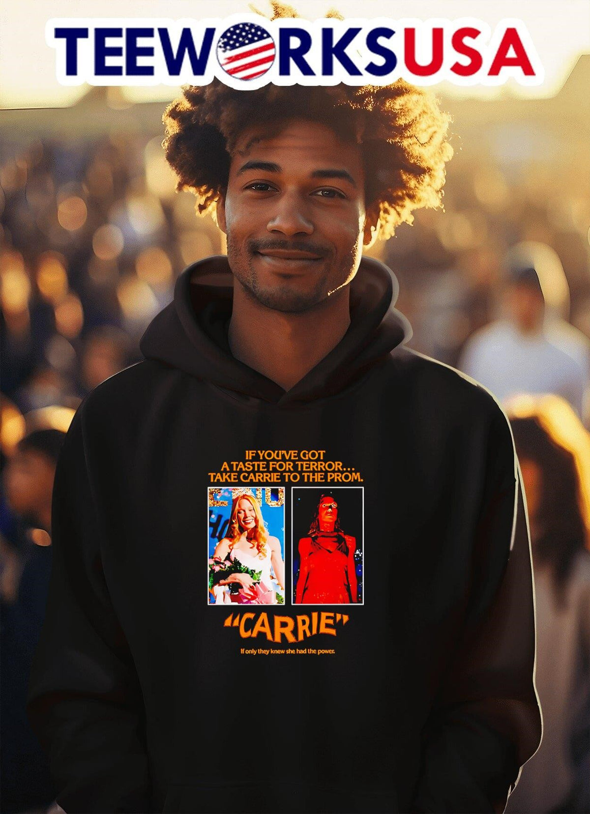 Jw Anderson Black Carrie Poster 1976 - Adult & Kids T-Shirts, Sweatshirts & Hoodies apparel design preview 2