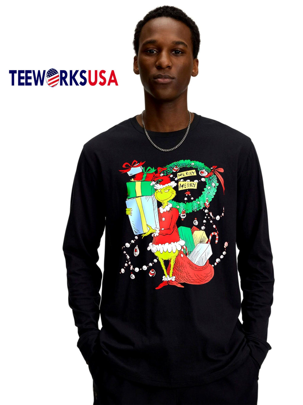 Dr Seuss The Grinch Merry Christmas 2025 - Adult & Kids T-Shirts, Sweatshirts & Hoodies apparel design preview 4