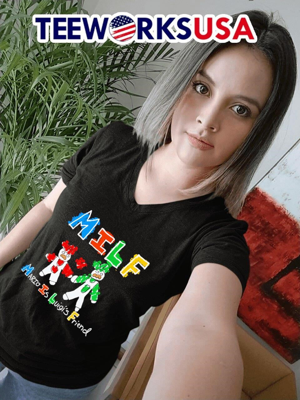 MILF Mario Is Luigi's Friend paint - Adult & Kids T-Shirts, Sweatshirts & Hoodies apparel design preview 7