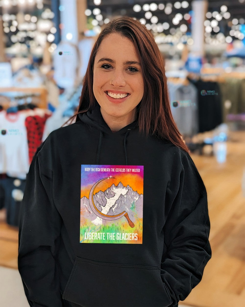 Liberate the glaciers bury rich beneath icefields - Adult & Kids T-Shirts, Sweatshirts & Hoodies apparel design preview 3