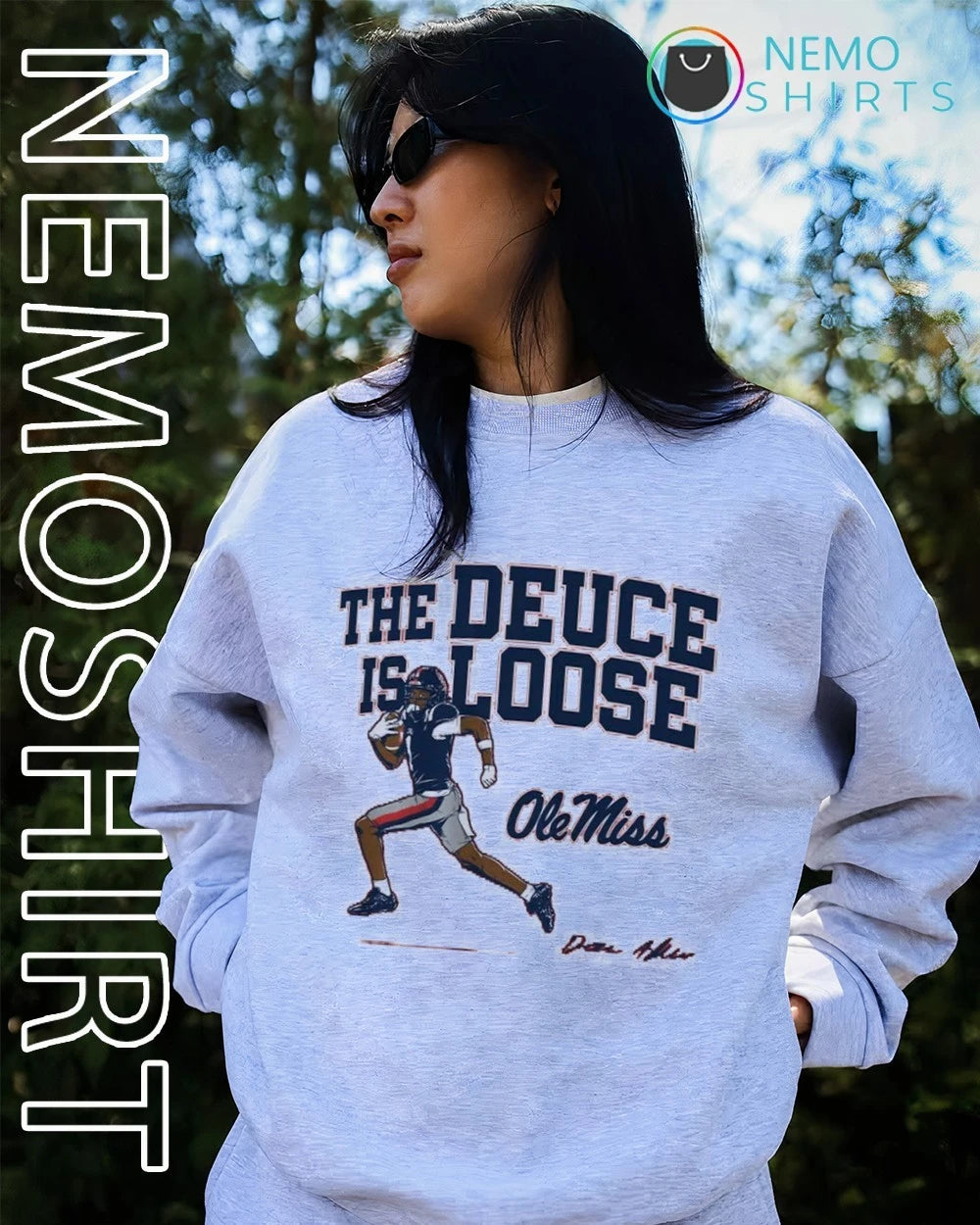 Hilton Alexander II The Deuce Is Loose Ole Miss - Adult & Kids T-Shirts, Sweatshirts & Hoodies apparel design preview 4