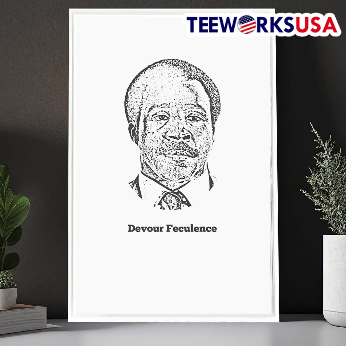 Devour Feculence black and white face - Adult & Kids T-Shirts, Sweatshirts & Hoodies apparel design preview 6