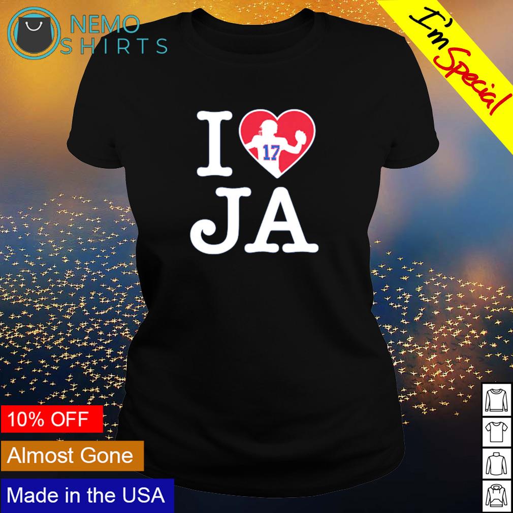 I love Josh Allen JA - Adult & Kids T-Shirts, Sweatshirts & Hoodies apparel design preview 3