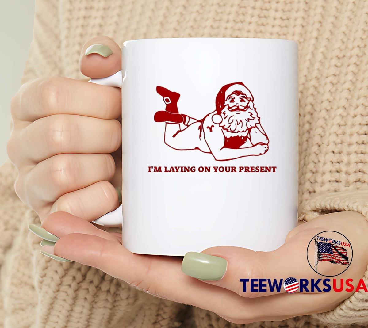 I'm Laying On Your Present Santa - Adult & Kids T-Shirts, Sweatshirts & Hoodies apparel design preview 6