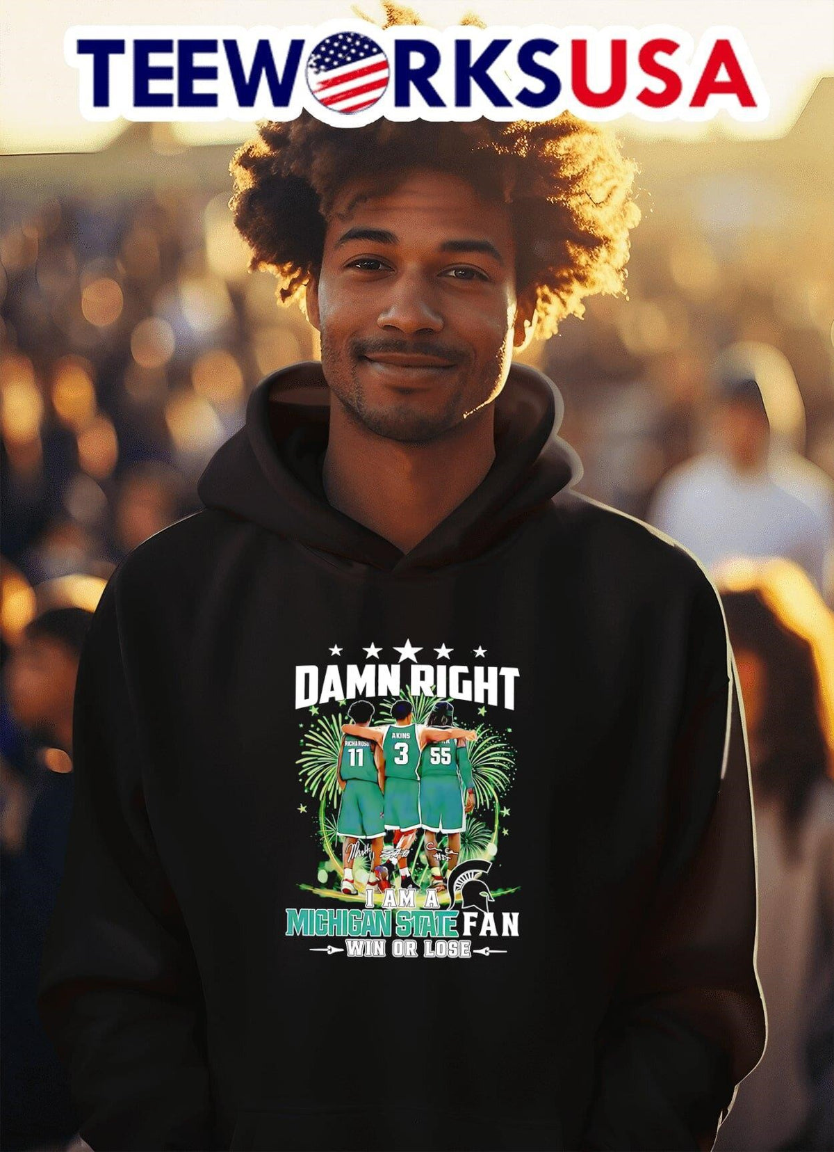 Damn right I am a Michigan State fan win or lose - Adult & Kids T-Shirts, Sweatshirts & Hoodies apparel design preview 2