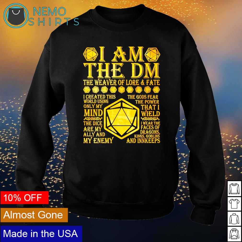 I am the Dungeon Master weaver of lore and fate - Adult & Kids T-Shirts, Sweatshirts & Hoodies apparel design preview 4