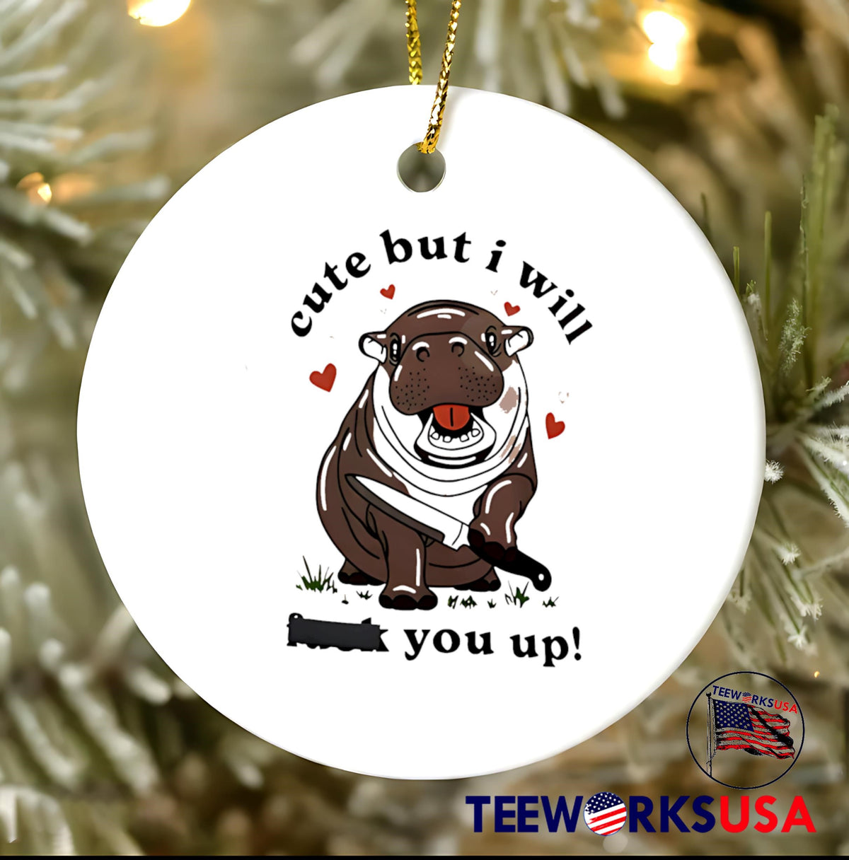 Moodeng Cute But I Will You Up - Adult & Kids T-Shirts, Sweatshirts & Hoodies apparel design preview 3