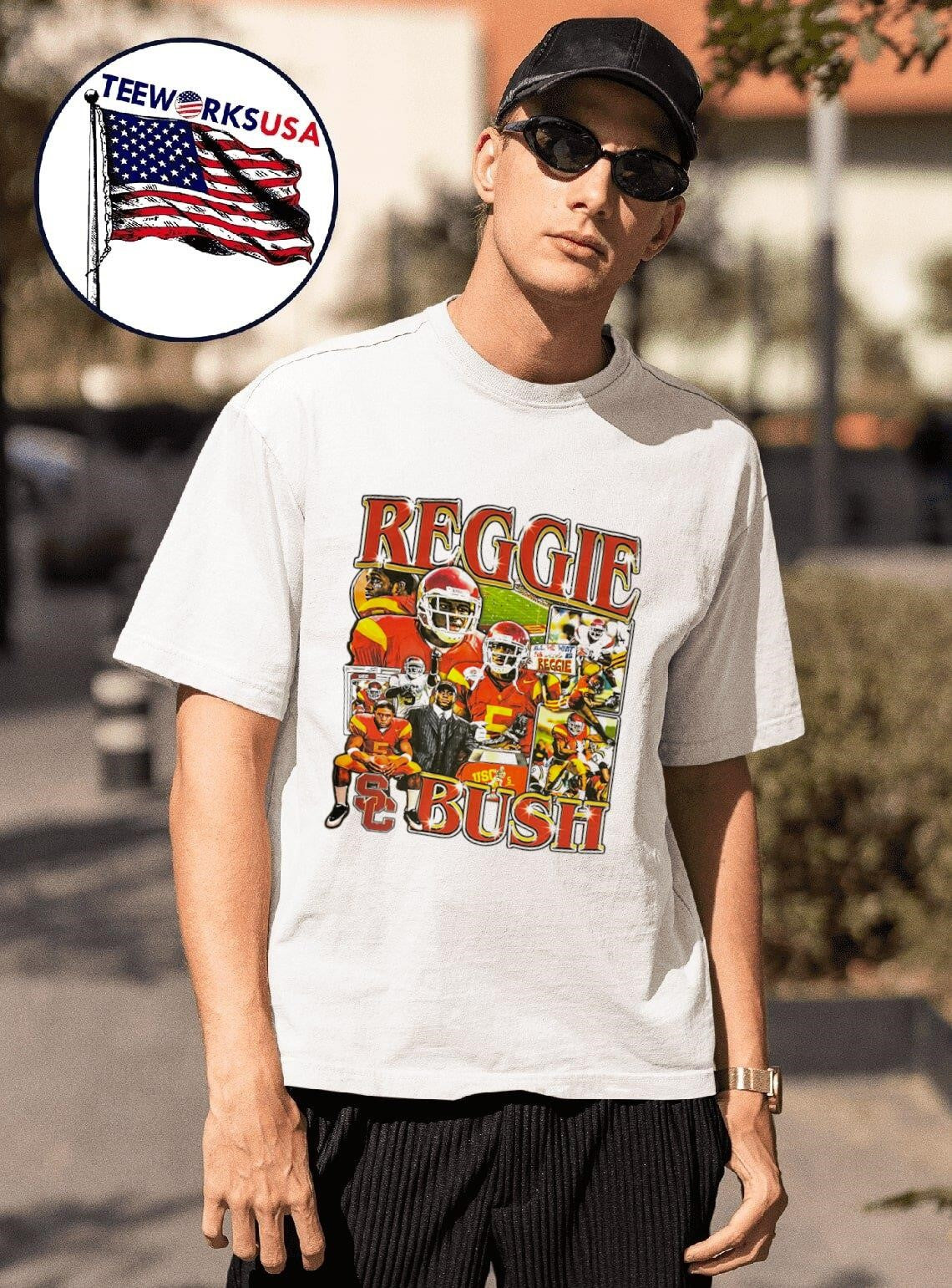 USC Trojans Reggie Bush 5 retro graphic - Adult & Kids T-Shirts, Sweatshirts & Hoodies apparel design preview 1