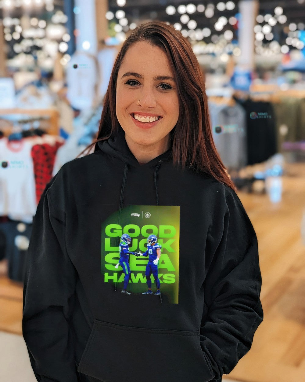 Good luck Seattle Seahawks Levi's Stadium player - Adult & Kids T-Shirts, Sweatshirts & Hoodies apparel design preview 3