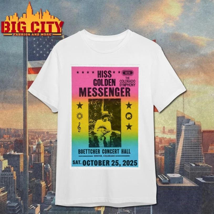 Hiss Golden Messenger Oct 25 2025 Denver Tour Poster - Adult & Kids T-Shirts, Sweatshirts & Hoodies apparel design preview 1