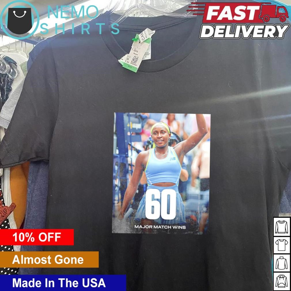 Coco Gauff 60 major match wins - Adult & Kids T-Shirts, Sweatshirts & Hoodies apparel design preview 5
