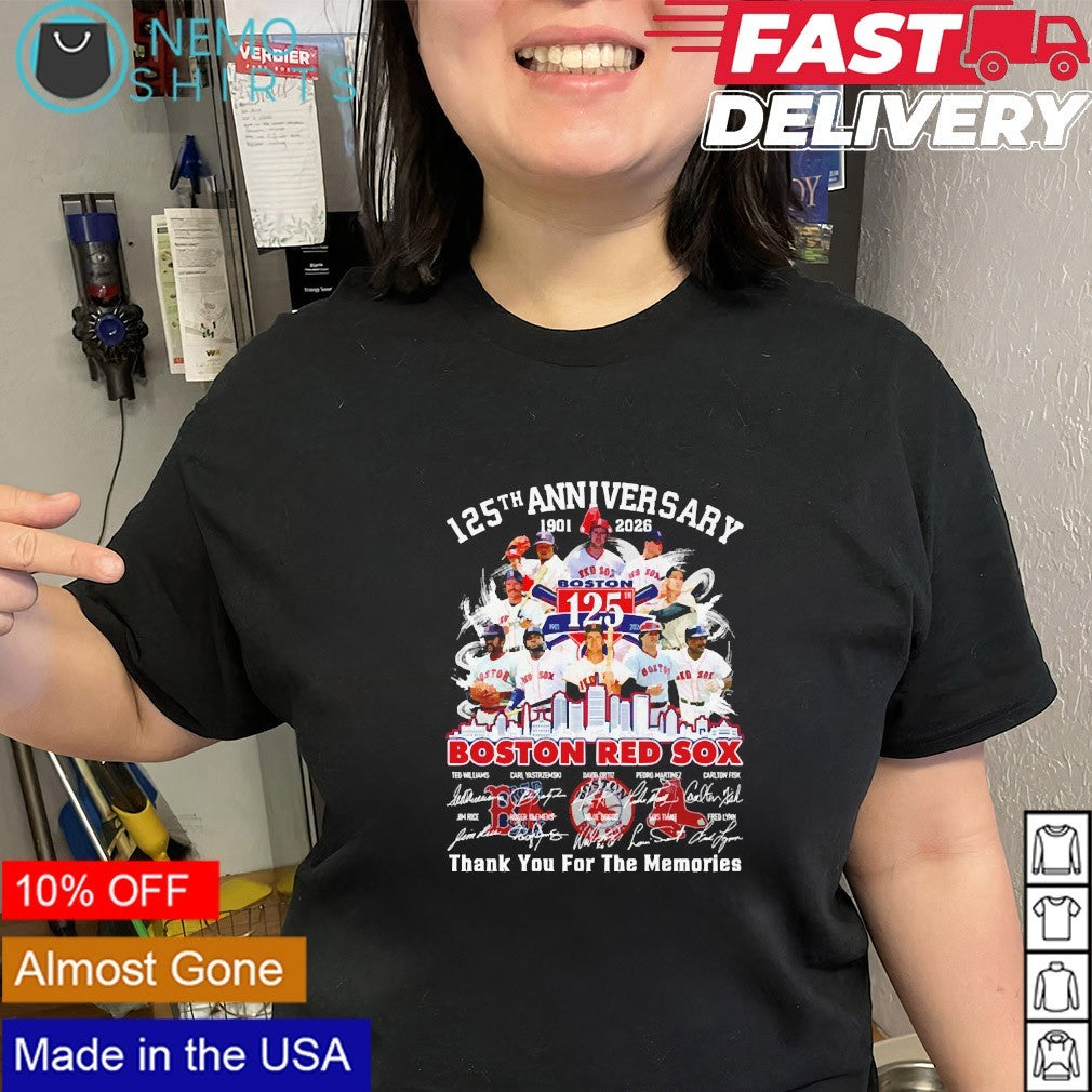 Boston Red Sox 125th anniversary 1901 2026 thank you - Adult & Kids T-Shirts, Sweatshirts & Hoodies apparel design preview 2