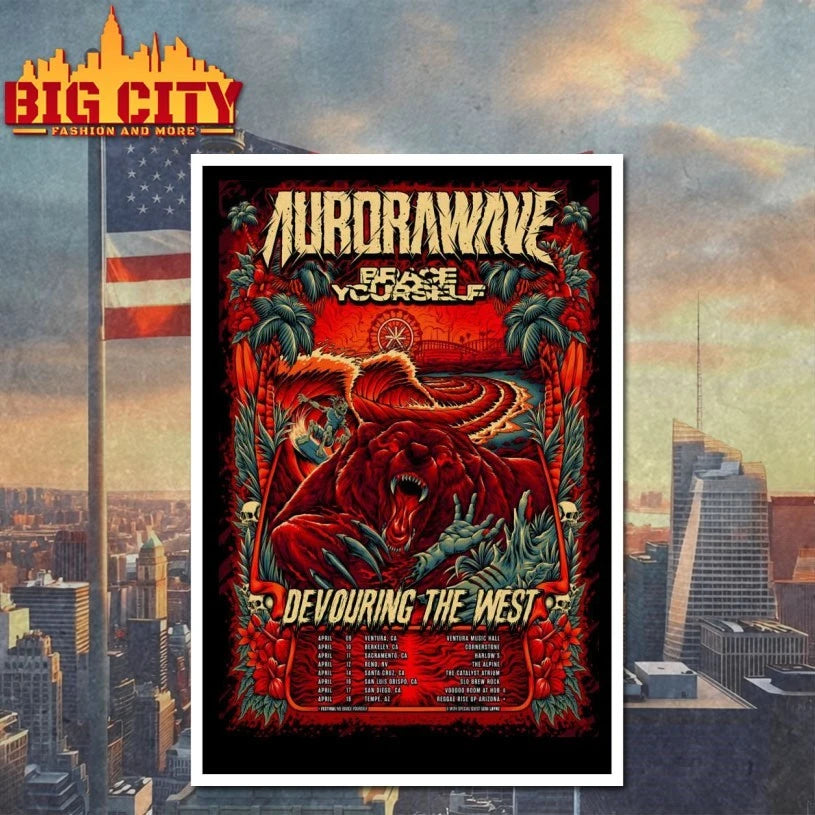 Aurorawave Devouring The West Tour 26 Poster - Adult & Kids T-Shirts, Sweatshirts & Hoodies apparel design preview 4