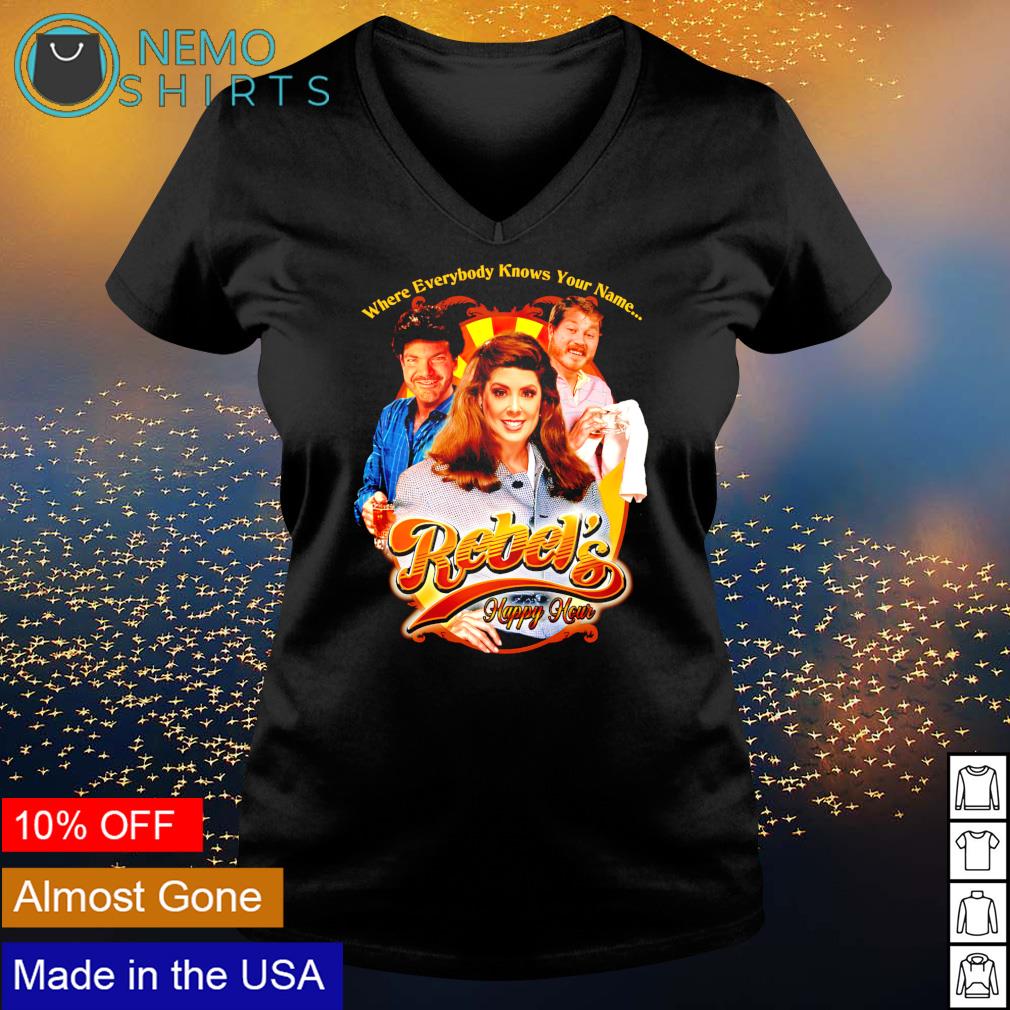 Where everybody knows your name Rebel's Happy Hour - Adult & Kids T-Shirts, Sweatshirts & Hoodies apparel design preview 5