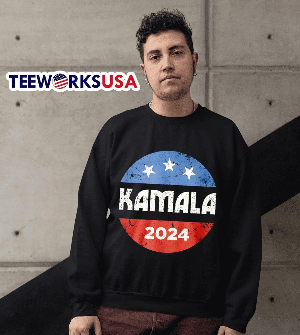 Kamala Harris 2024 Election retro logo - Adult & Kids T-Shirts, Sweatshirts & Hoodies apparel design preview 3