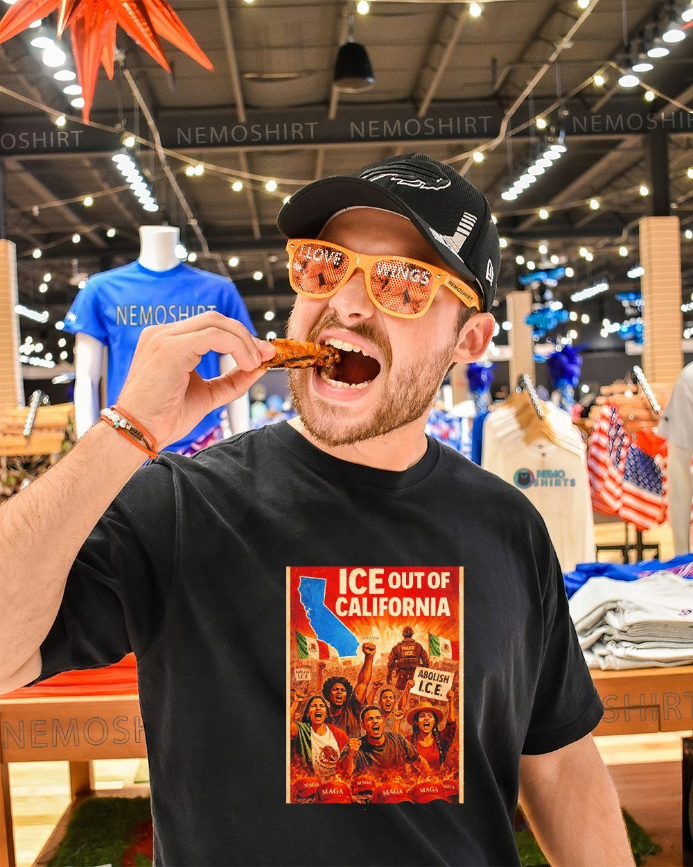 ICE out of California Abolish MAGA vintage - Adult & Kids T-Shirts, Sweatshirts & Hoodies apparel design preview 1