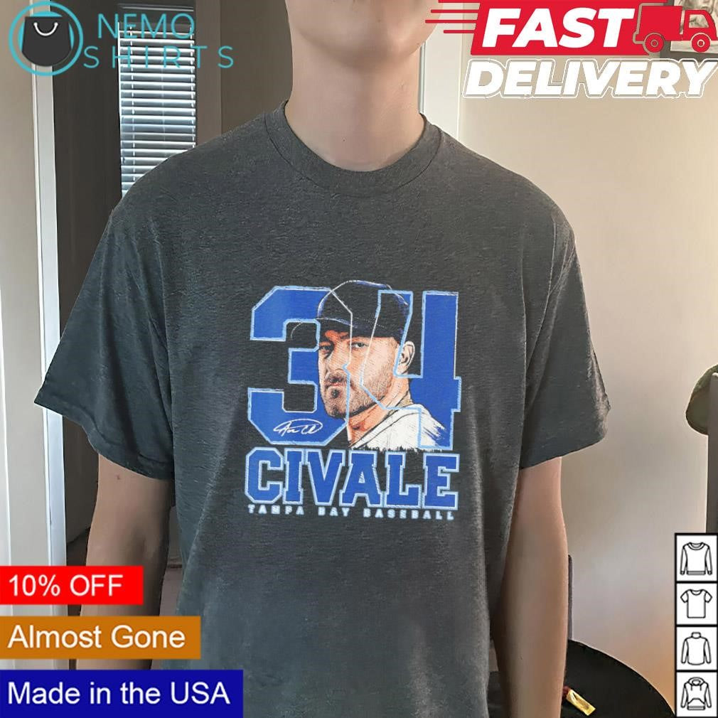 Aaron Civale Tampa Bay Rays no 34 signture silhouette - Adult & Kids T-Shirts, Sweatshirts & Hoodies apparel design preview 3
