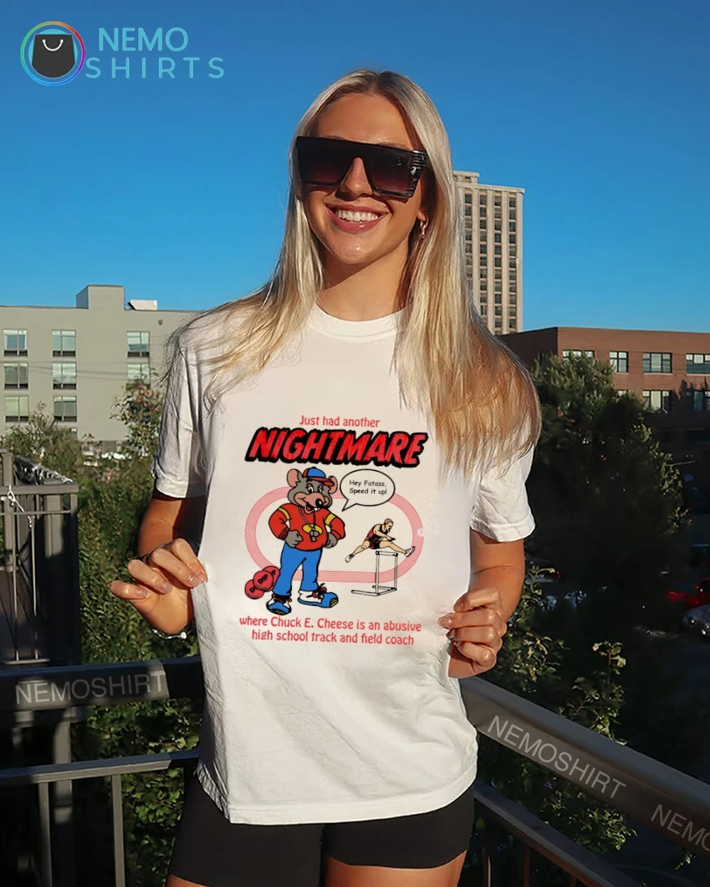 Chuck E Cheese Abusive High School Track and Field - Adult & Kids T-Shirts, Sweatshirts & Hoodies apparel design preview 6