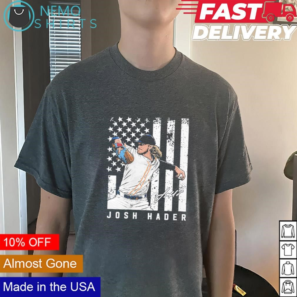 Josh Hader Houston Astros signature USA flag - Adult & Kids T-Shirts, Sweatshirts & Hoodies apparel design preview 3
