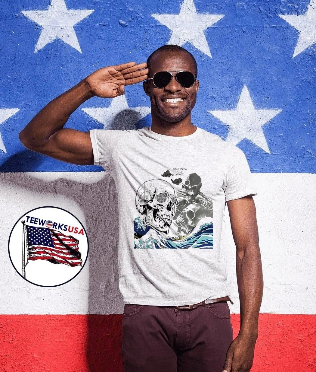 Rise From The Ashes Skull Wave - Adult & Kids T-Shirts, Sweatshirts & Hoodies apparel design preview 1