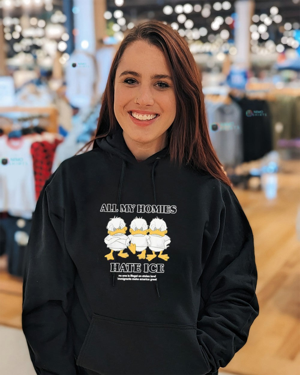 All my homies hate ICE no one is illegal on stolen - Adult & Kids T-Shirts, Sweatshirts & Hoodies apparel design preview 3
