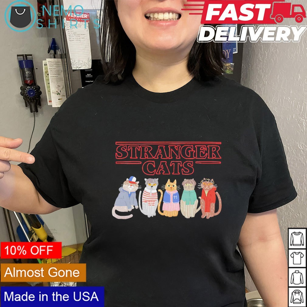 Stranger cats Things - Adult & Kids T-Shirts, Sweatshirts & Hoodies apparel design preview 2