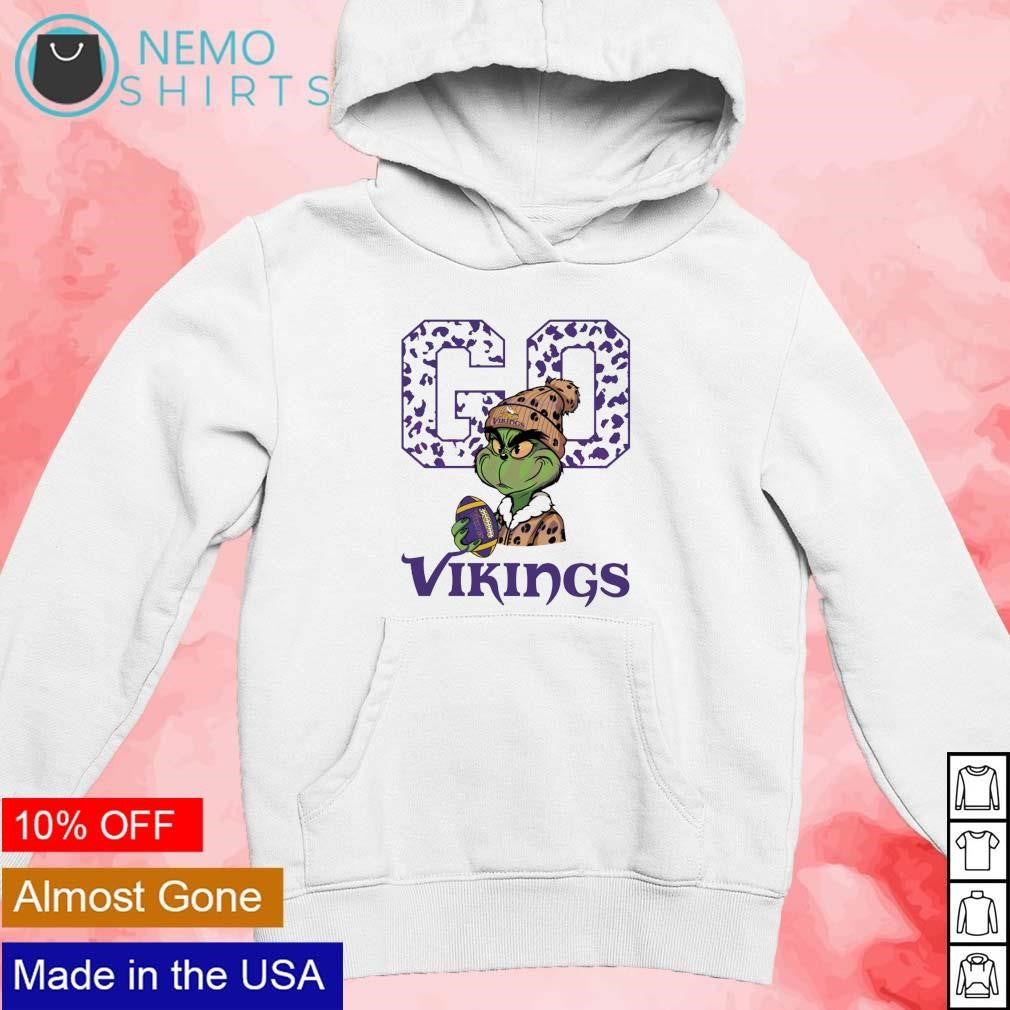 Grinch leopard go Minnesota Vikings - Adult & Kids T-Shirts, Sweatshirts & Hoodies apparel design preview 2