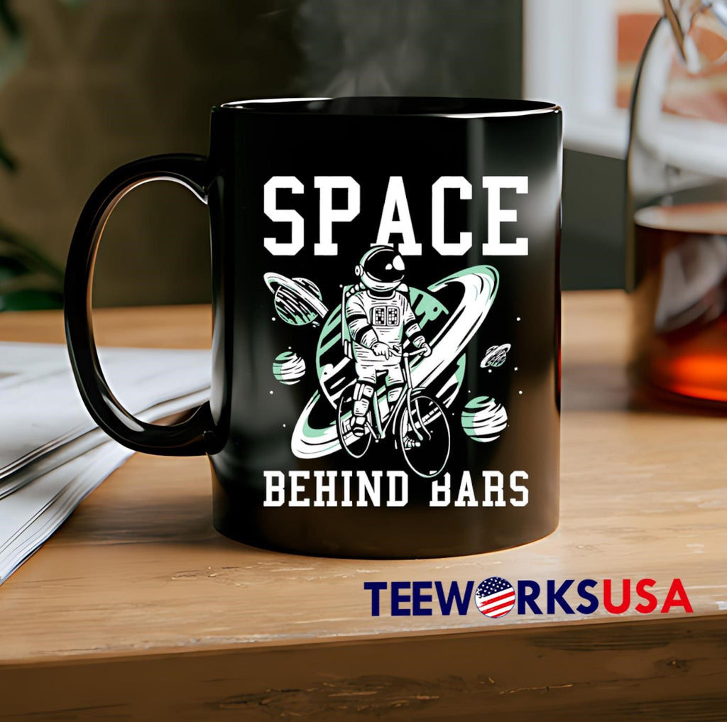 Space Behind Bars Bicycle Astronaut Graphic - Adult & Kids T-Shirts, Sweatshirts & Hoodies apparel design preview 2