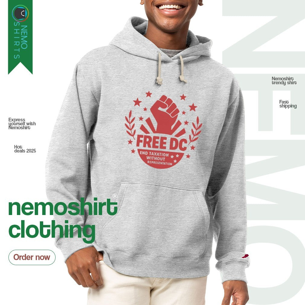 Strong fist free DC end taxation without - Adult & Kids T-Shirts, Sweatshirts & Hoodies apparel design preview 2